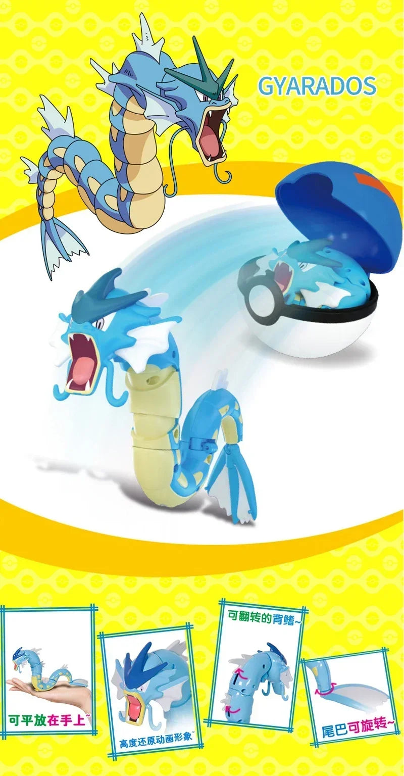 Pokemon Ball Deform Mewtwo Figure Pokeball Action Figurine Pikachu Charizard Gengar Blastoise Greninja Eevee Poke Child Toy Set