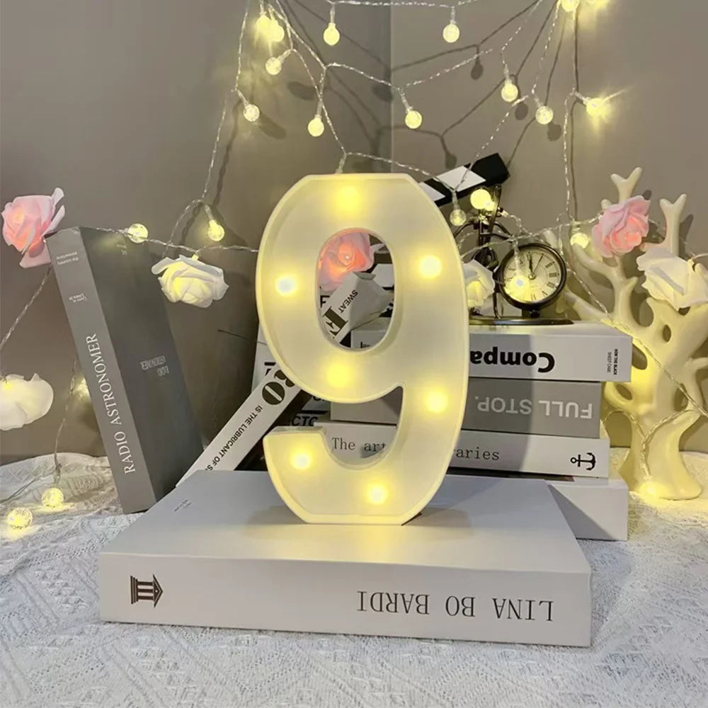 16cm LED Letter Light, Luminous Letter And Number Night Light, Suitable For Home, Bar, Wedding, Birthday Party Decoration