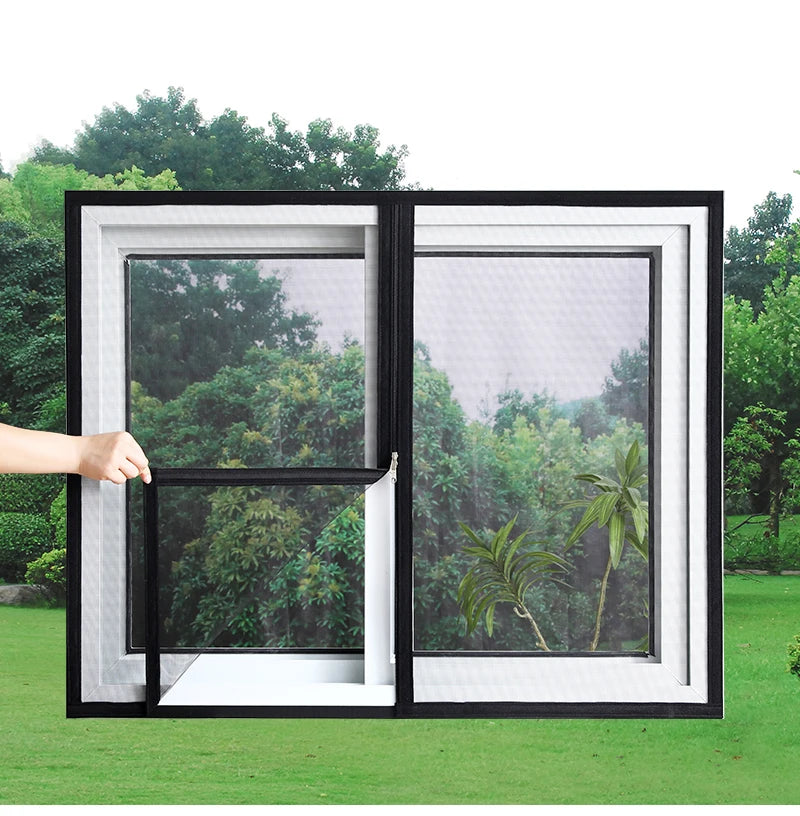 Black, Customized size，Window mesh with zipper Self-adhesive zipper,mosquito nets for windows anti mosquito window door curtain