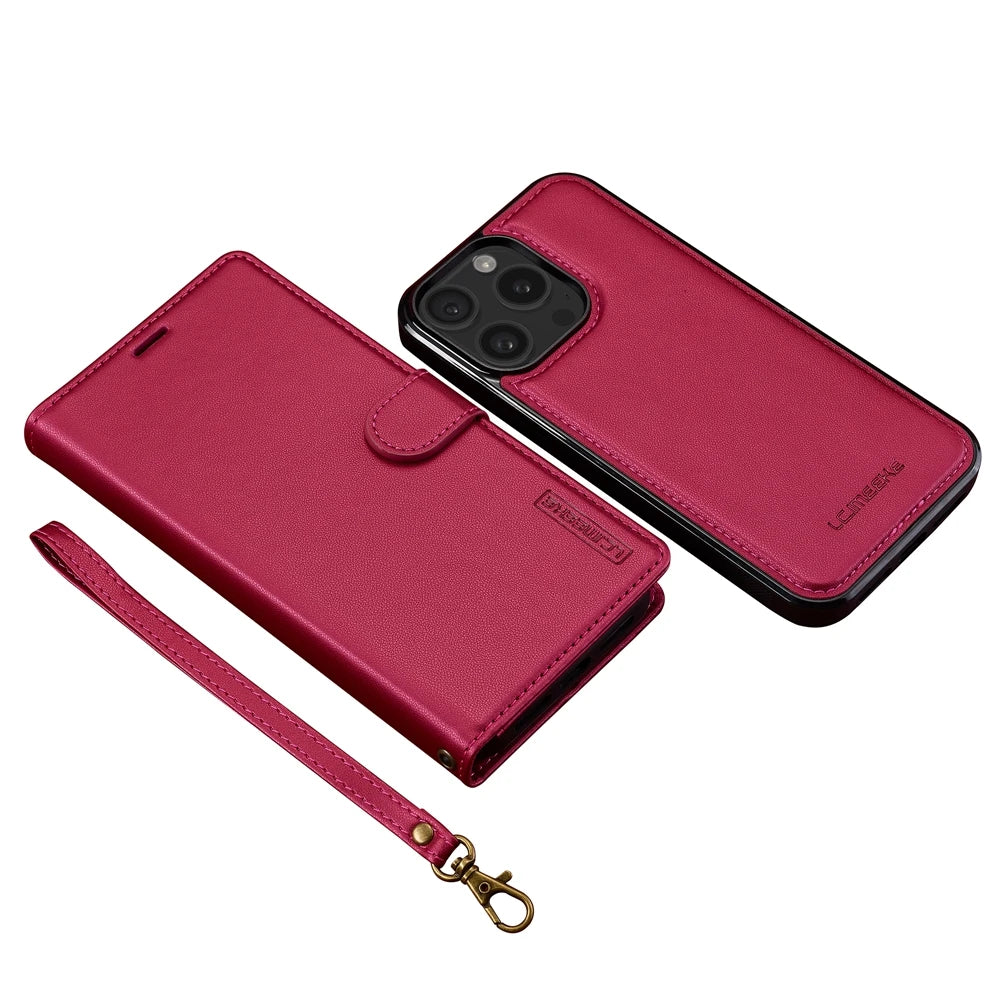 2in1 Removable Flip Leather Wallet Case Magnetic Phone Cover For iPhone 17 Air 15 Pro Max 14 Plus 16 13 12 11 SE 2022 Cards Solt