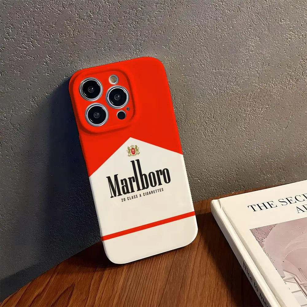 Cigarette-M-MarlboroeS Phone Case For IPhone 16Promax 16 15 14 13 12 11 Pro Max Plus Mini Film Soft Personalized Cover