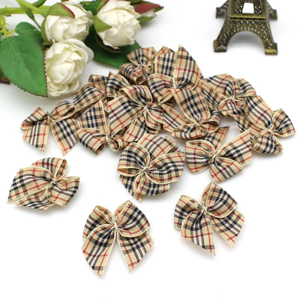 30Pcs Hand Satin Ribbon Bows Craft Supplie Wedding Party Decor Gift Packing Bowknots Sewing Headwear for Crafts DIY Christmas