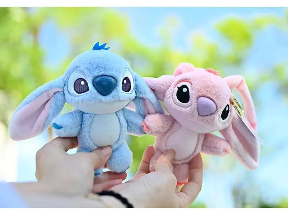 Cartoon Stitch Plush Keychain Soft Toy Cute Stuffed Animal Pendant Gift for Girls  Angel Doll Bag Charm Kids Birthday Present