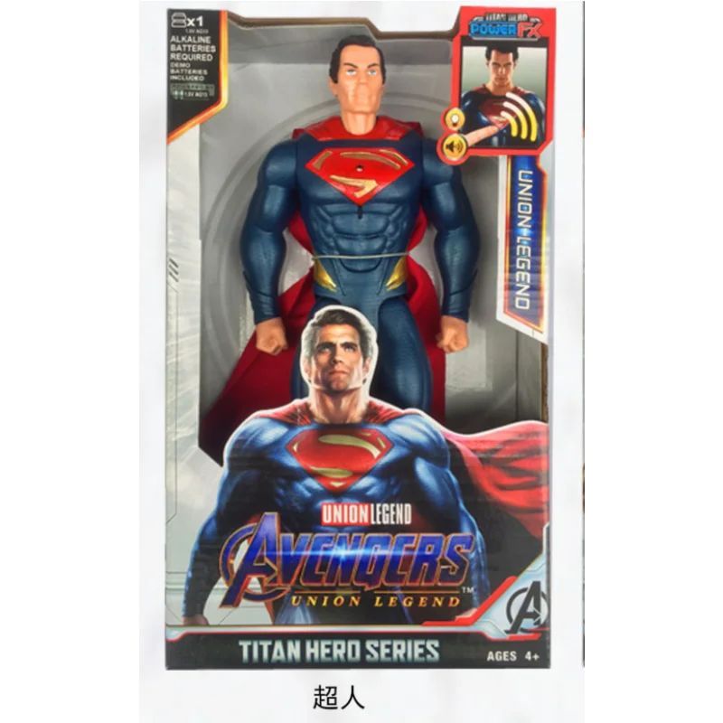 30cm Marvel Avengers Toy Thanos Hulk Spiderman Captain America Iron Man Thor Black Panther with Sound and Light Action Toy Gift