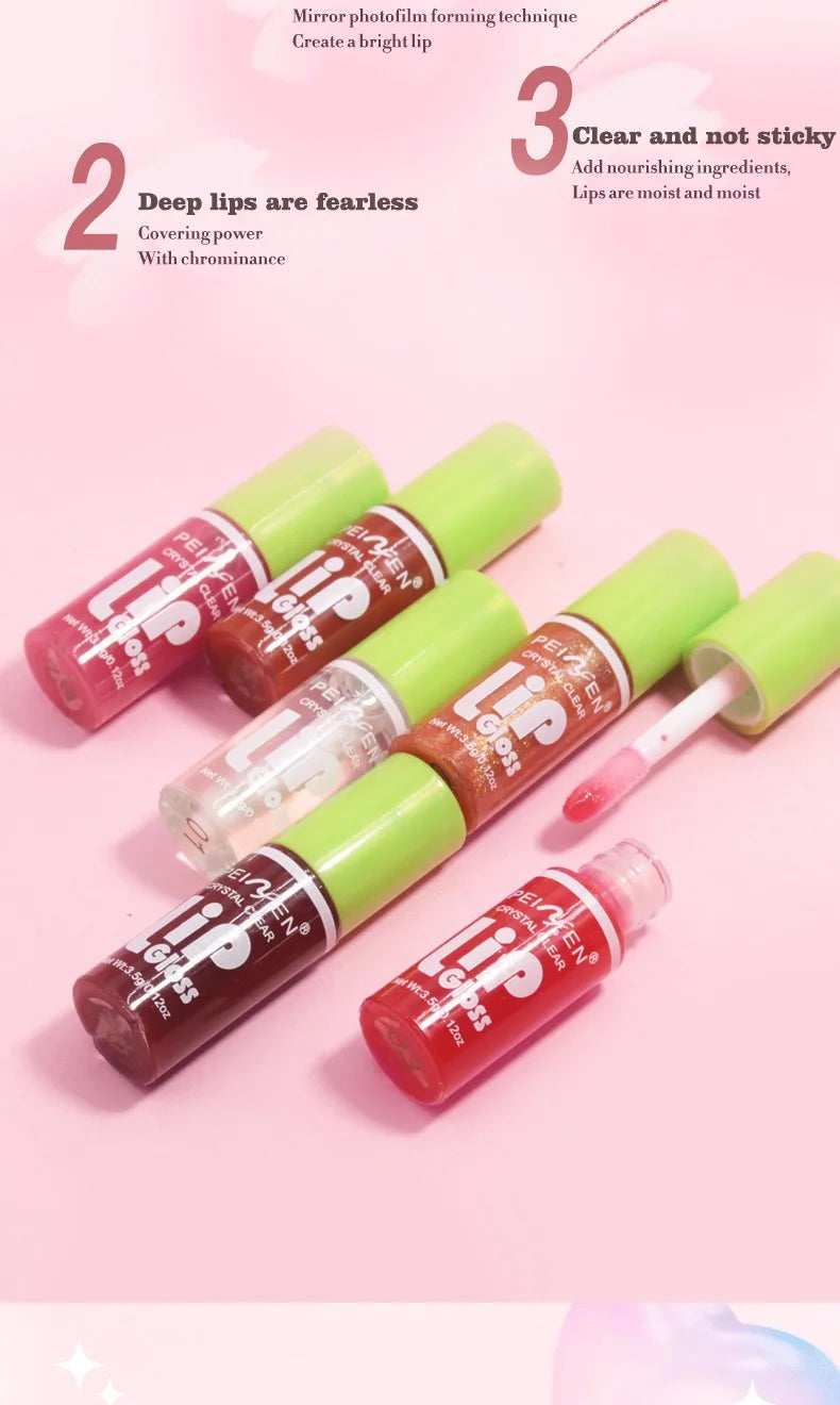 6PCS Moisturizing Lip Gloss Transparent Lip Oil Hydrating Lip Glaze Lip Plumper Hydrating Make Up Liquid Lipstick Lips Cosmetics
