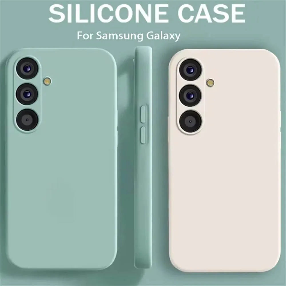 Delicate Liquid Silicone Camera Lens Protector Phone Cases For S23 S24 FE For Samsung Galaxy  S23 S24 S25 UItra Plus soft Cover