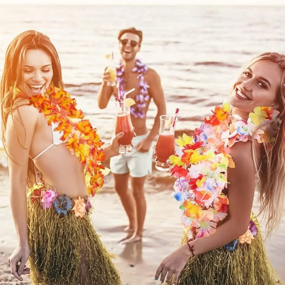 1-120Pcs Hawaii Party Leis Wreath  Artificial Leis Garlands Necklaces for Luau, Beach, Wedding or Birthday Party Decorations