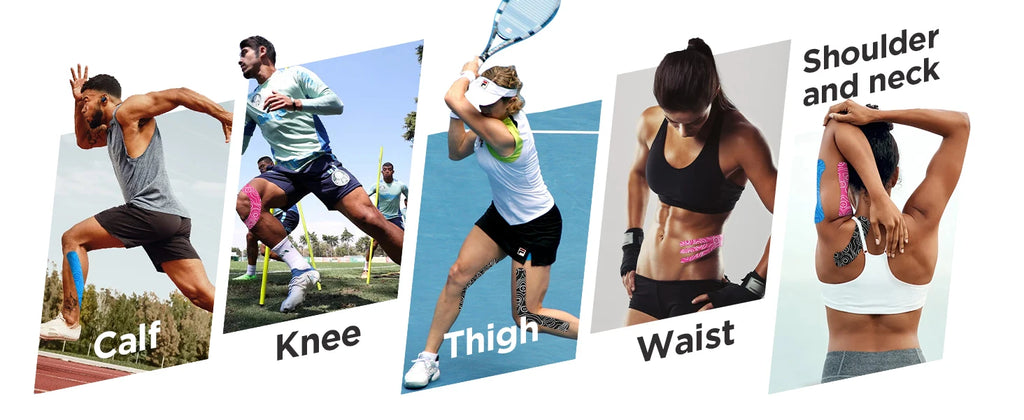 2 Rolls OK TAPE PRO Kinesiology Tape, New Packaging 5cmX16ft Free Cut Tape, Updated Elastic Athletic Tape Therapeutic Latex Free