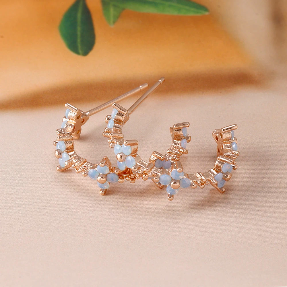 New Arrival Korean Trendy Stainless Steel Fresh Lovely Sweet Flower Stud Earrings For Women 2023 Fashion Jewelry