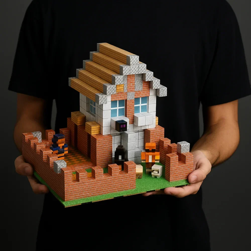 Magnetic Building Blocks Mine World Magnet Cube for Stacking Construction Brick Set Pixel Style Sensory Toys Kid Boys Girls DIY