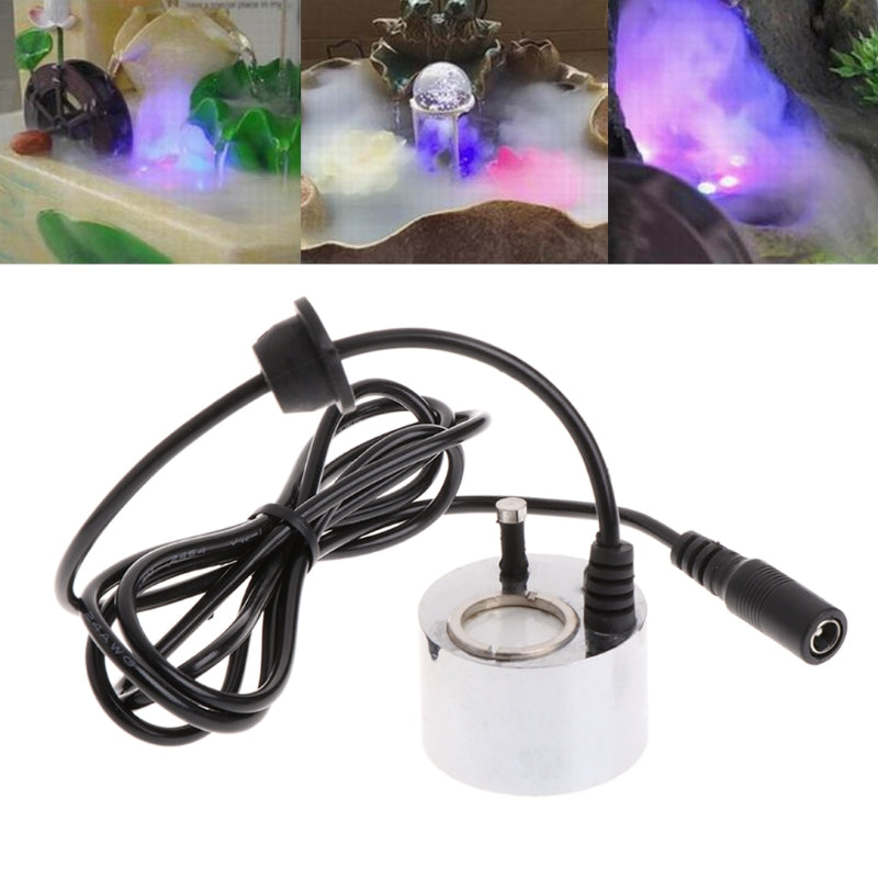 2023 New Maker Fogger Water Fountain Pond Fog Machine Atomizer Air Humidifier with Red LED Light for Office Home Aquarium