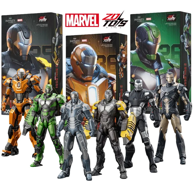 1:10 ZD Toys Iron Man MK25 Striker MK26 Gamma MK36 Peacemaker MK40 MK2 War Machine MK15 Sneaky Action Figure Collections Gift
