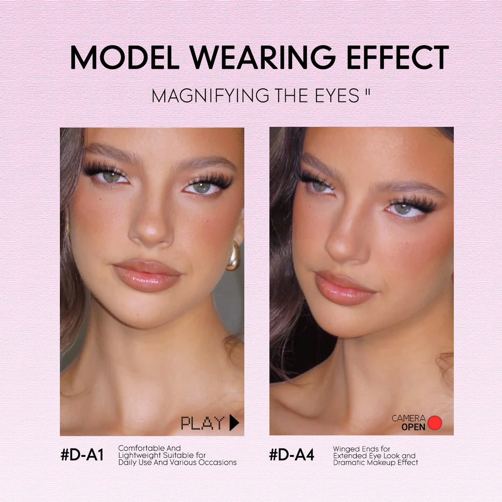 Veltrinay Fake Lashes Mink Lashes Plush 3D False Eyelashes Clear band Accent Cat Eye Lashes False Lashes Makeup