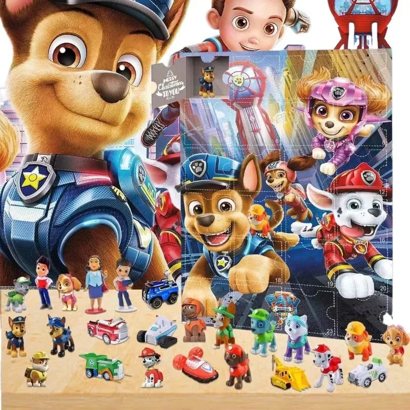 24 Style Paw Patrol Anime Christmas Advent Calendar Patrol Canine Cartoon Toys Action Figure Model Ornamental Decor Mystery Gift
