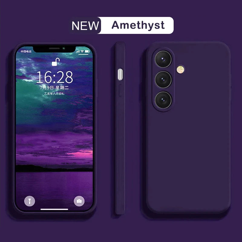 Delicate Liquid Silicone Camera Lens Protector Phone Cases For S23 S24 FE For Samsung Galaxy  S23 S24 S25 UItra Plus soft Cover