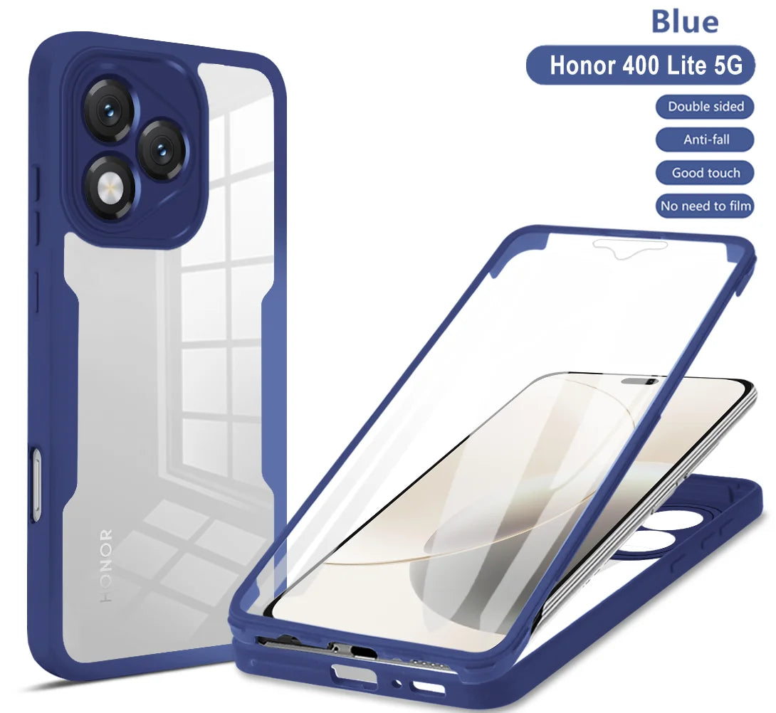 For Honor 400 Lite 5G Case 360 Full Protect Phone Cover For Honor400 Lite Honor400Lite Clear Screen With Silicone Bumper Funda