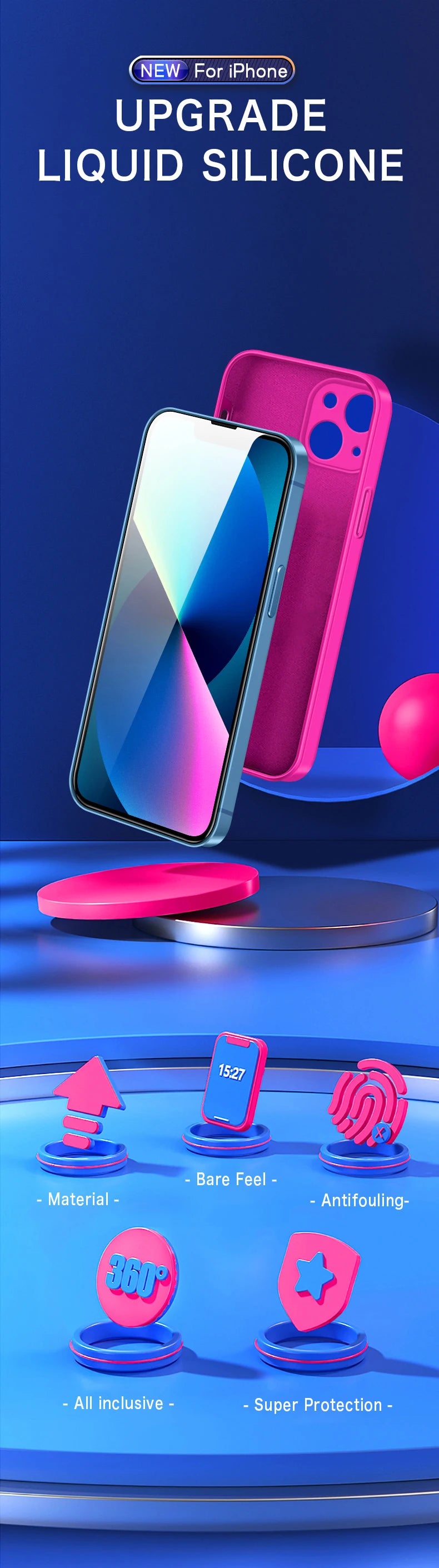 Official Phone Case For IPhone 17 Air 16 15 14 13 11 12 17 Pro Max Plus Silicone Solid Color Fall and Collision Protection Cover