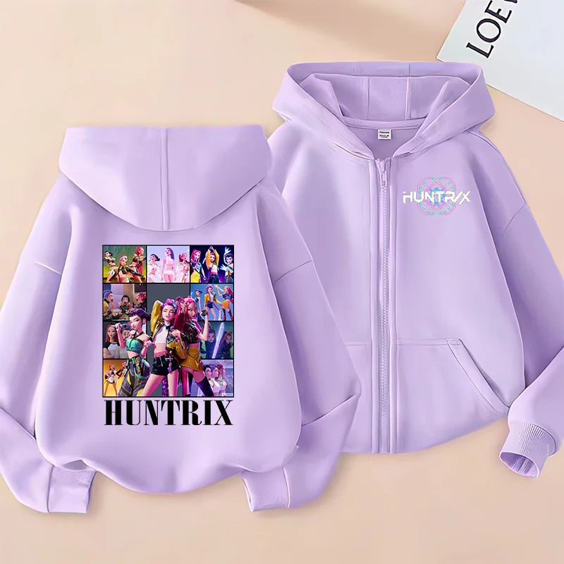 Huntrix Clothing kpop Demon Hunters Hoodie k pop T Shirt Sweatshirt HUNTRX Long Sleeve Jumper Rumi Zoey hoody k-pop Tops Coat
