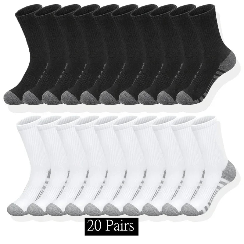 10/20/30 Pairs Men's Classic Crew Socks Unisex Sports Socks for Men Running Basketball Anti-slip Outdoor Breathable Man Socks