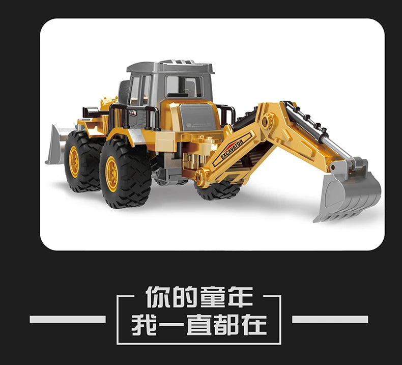 Engineering Diecast Inertial Driving Toys for Boys Alloy Tractor Excavator Bulldozer Kids Truck Children Vehicle Model Gift