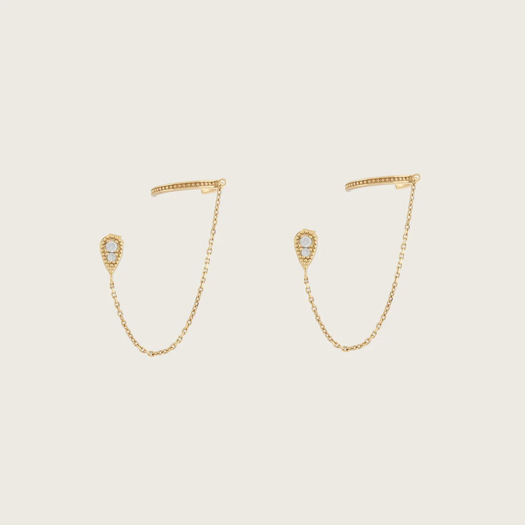 Crmya Chain Stud Earrings for Women Piercing Zirconia Hoop Earrings Women Party Vacation Jewelry Accessories Wholesale