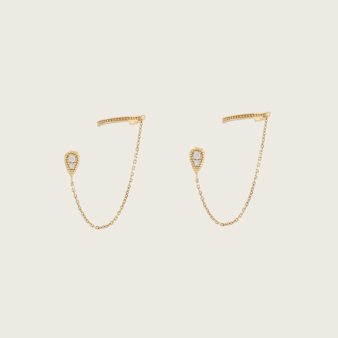 Crmya Chain Stud Earrings for Women Piercing Zirconia Hoop Earrings Women Party Vacation Jewelry Accessories Wholesale