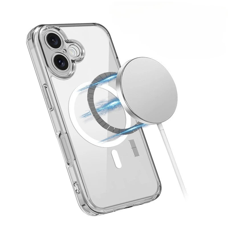 Transparent Acrylic Case for iPhone 17 Air 17 Pro Max Magnetic for Magsafe Wireless Charging Clear PC Cover for iPhone 17pro
