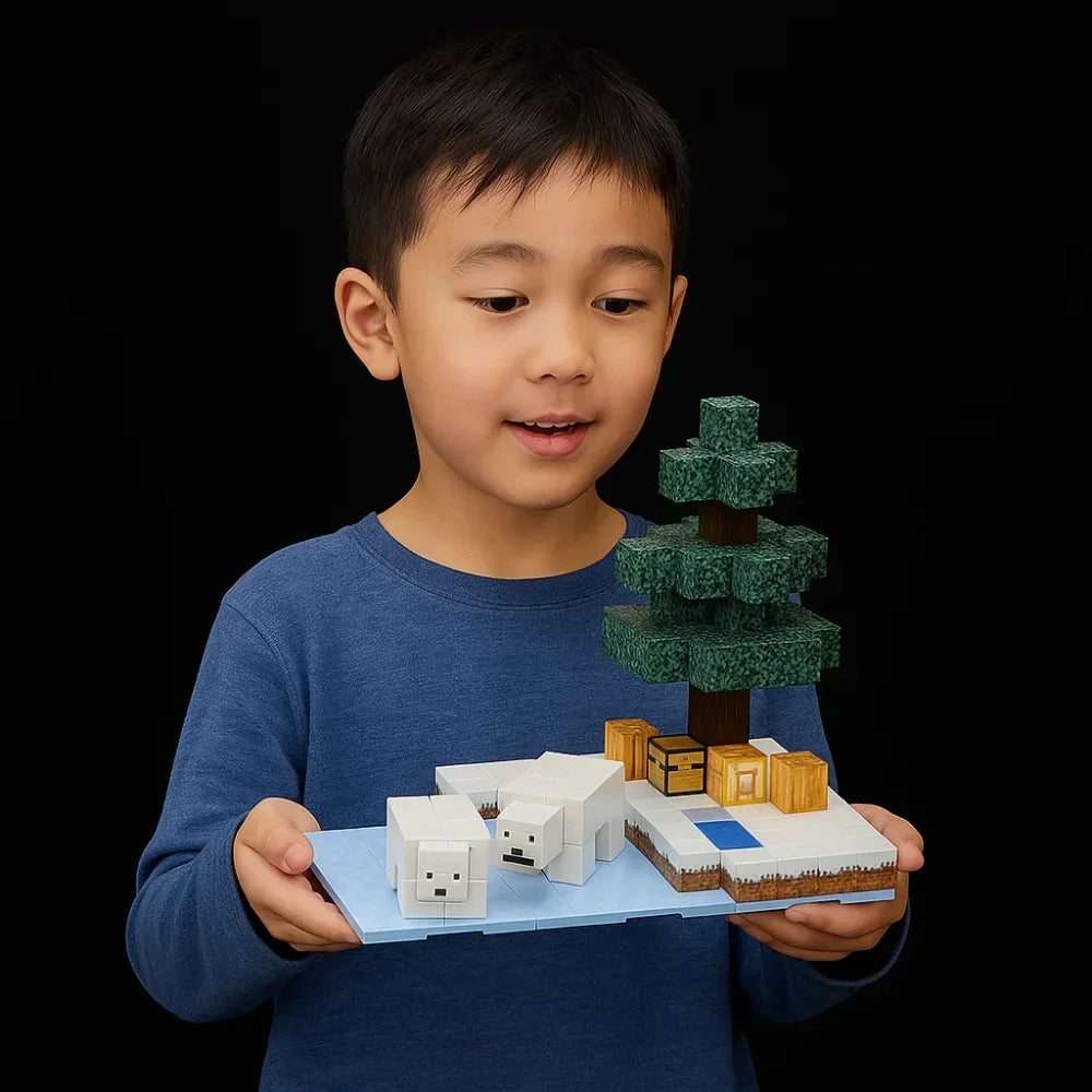 Magnetic Building Blocks Mine World Magnet Cube for Stacking Construction Brick Set Pixel Style Sensory Toys Kid Boys Girls DIY