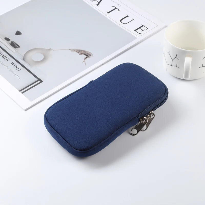 Cell Phone Pouch For iphone Samsung Motorola Xiaomi Huawei Smartphone Stretch Material Zipper Sleeve Hanging Waist bag Universal