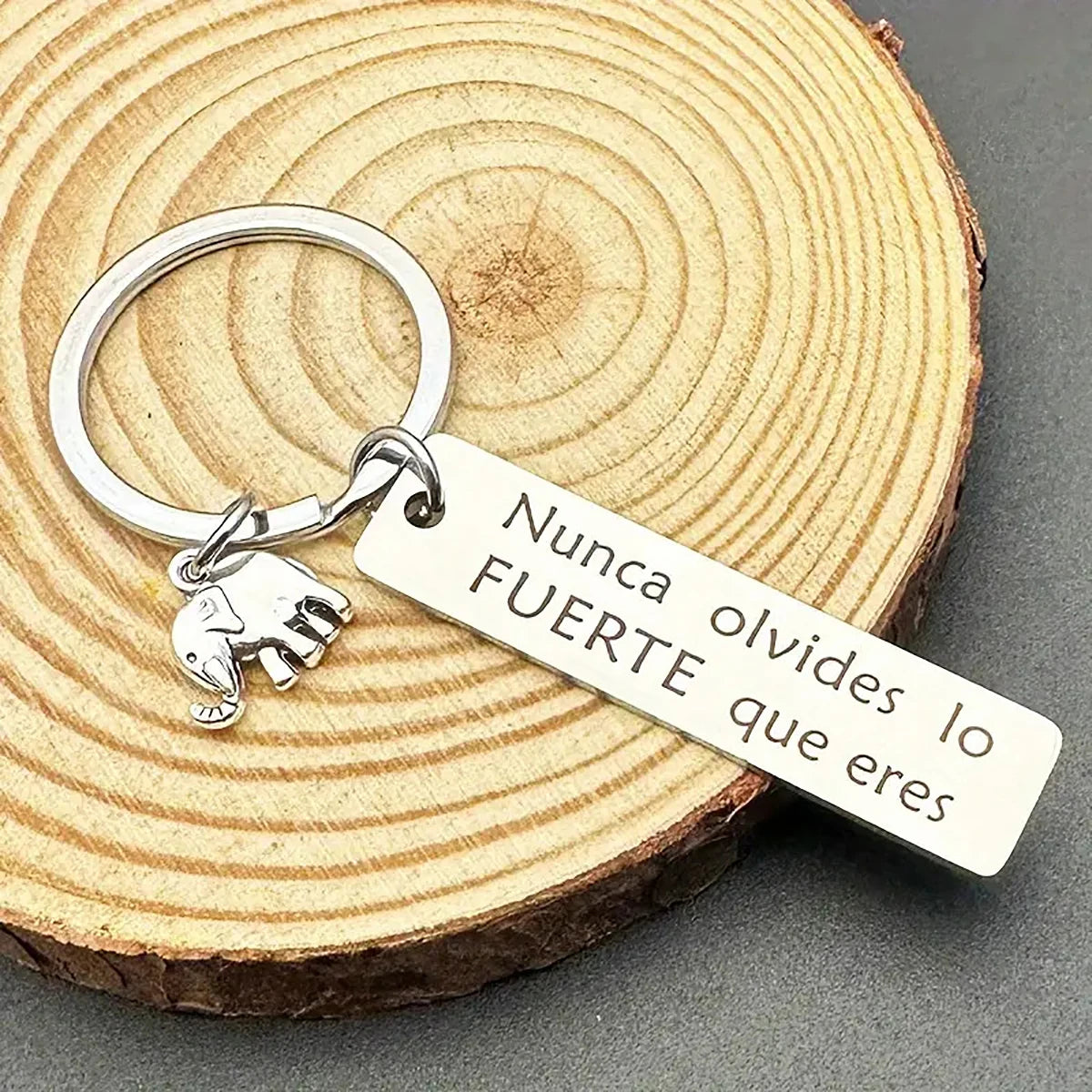 Inspirational Positive Energy Elephant Powdered Elephant Stainless Steel Keychain For Men, Car Backpack Pendant Decoration