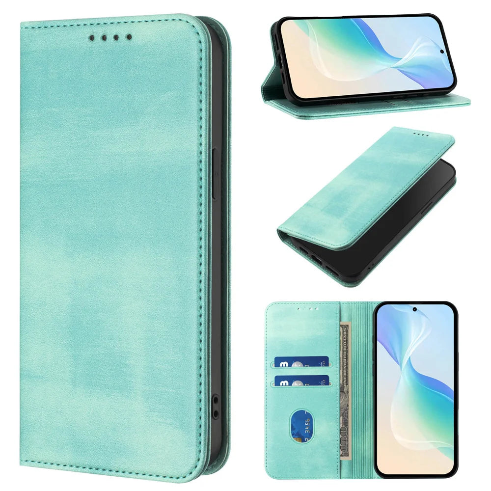 Leather Phone Case For Samsung Galaxy A06 A16 A14 A15 4g 5g A05S A05 A25 A35 A55 A56 A36 A26 A34 A54 Card Slot Flip Wallet Cover