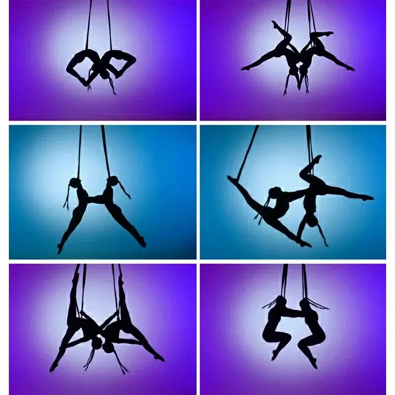 2 Meters suspension rope belt double loop Aerial Loops Aerial Straps Ropes Aerial Acrobatics Body Loop Trap  Circus Apparatuses