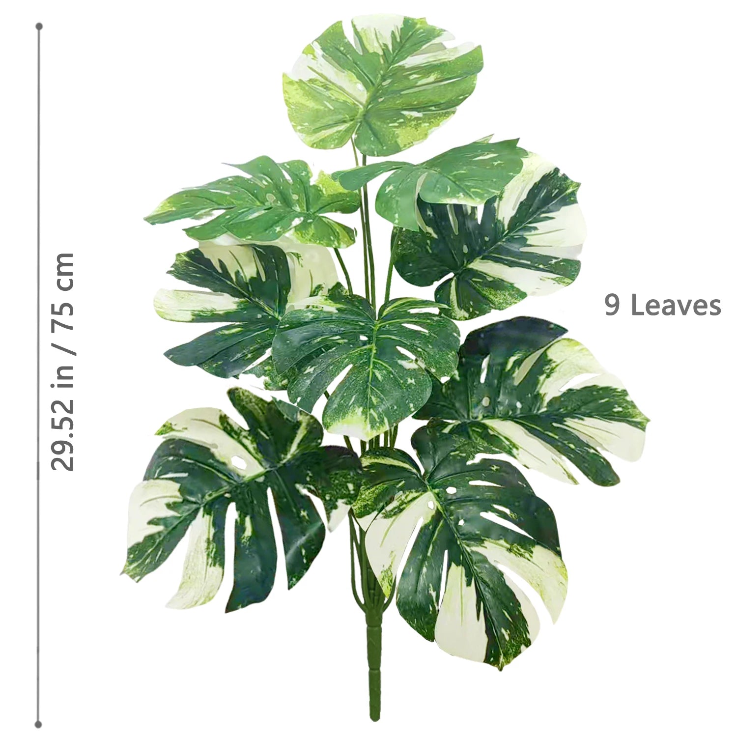 40-130cm（51.18in） Artificial Monstera Plant Fake Palm Tree Plastic Turtle Leaf Green Plant for Home Garden Room Office Decor