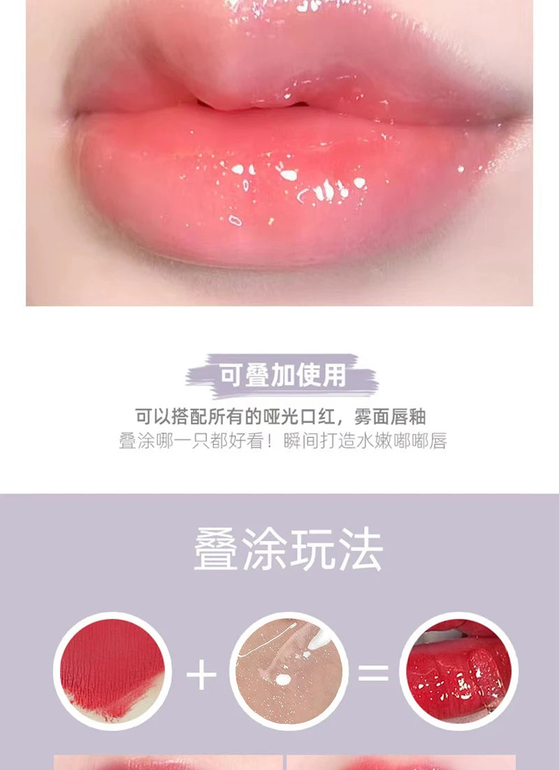 Bee Lip Oil Water-shine Glass Transparent Lip Honey Dry Repair Lip Care toot Lip Moisturizing Lip Oil