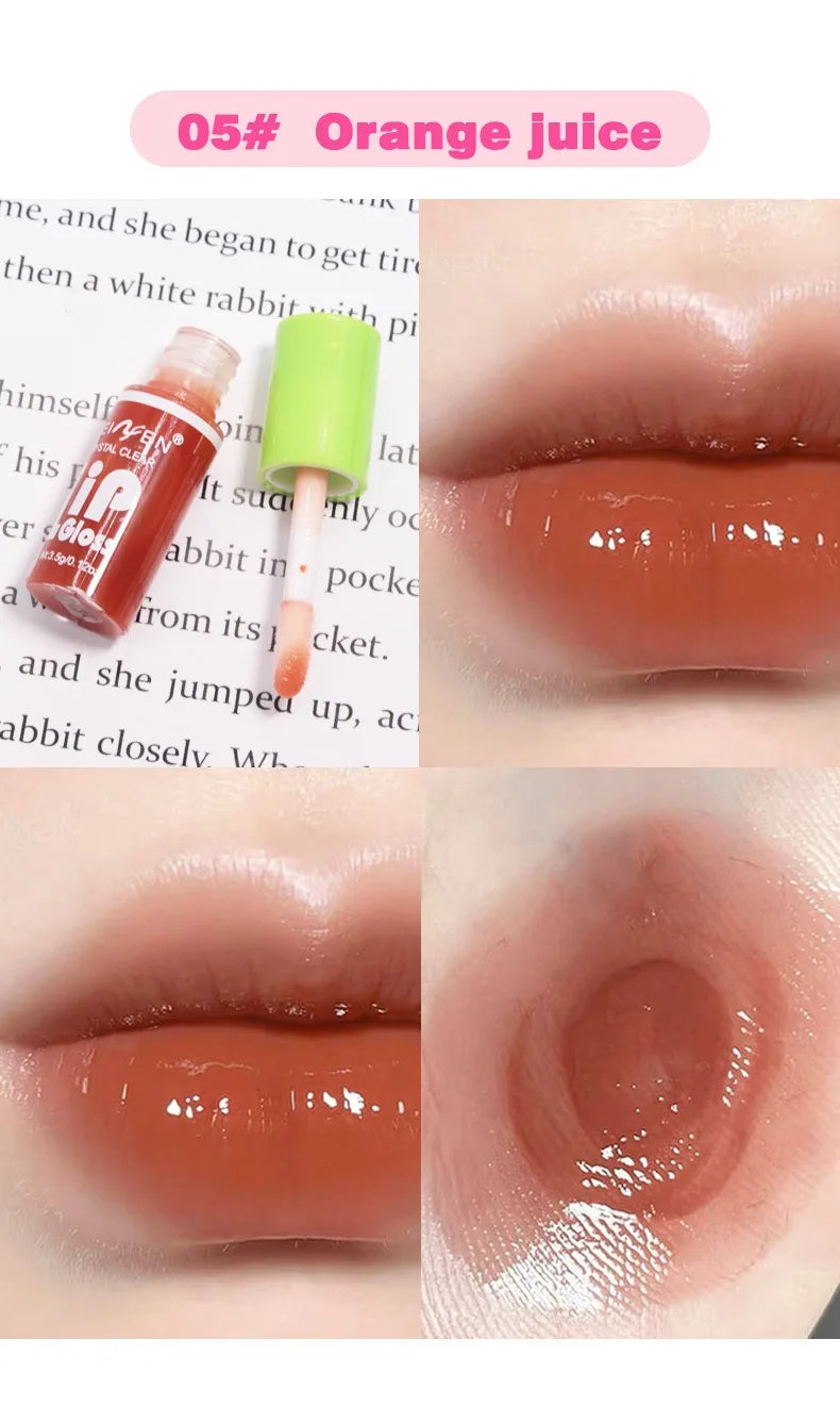 6PCS Moisturizing Lip Gloss Transparent Lip Oil Hydrating Lip Glaze Lip Plumper Hydrating Make Up Liquid Lipstick Lips Cosmetics