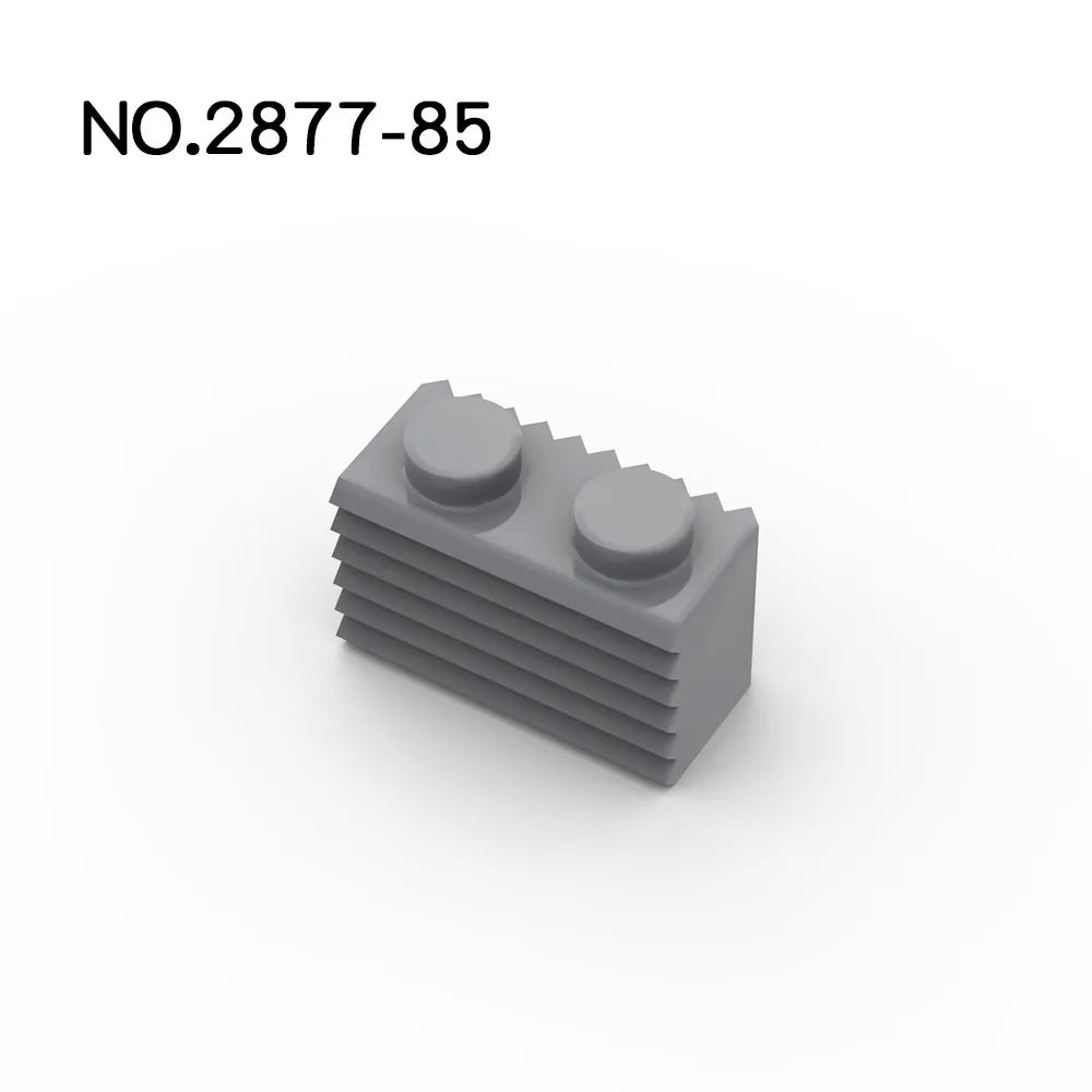 20Pcs MOC Parts 2877 Brick Modified 1 x 2 with Grille / Fluted Profile Compatible Brick DIY Building Block Particle Kid Toy Gift