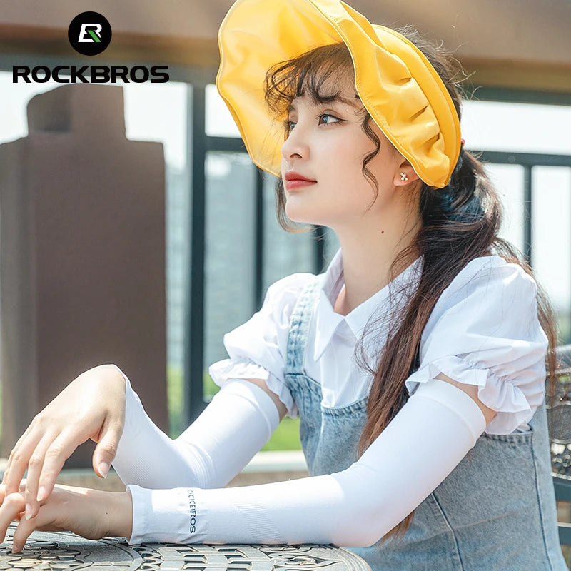 ROCKBROS Ice Silk Bicycle Sleeves Summer Breathable Cycling Arm Protection Outdoor Sun UV Protect Sports MTB Road Bike Sleeves