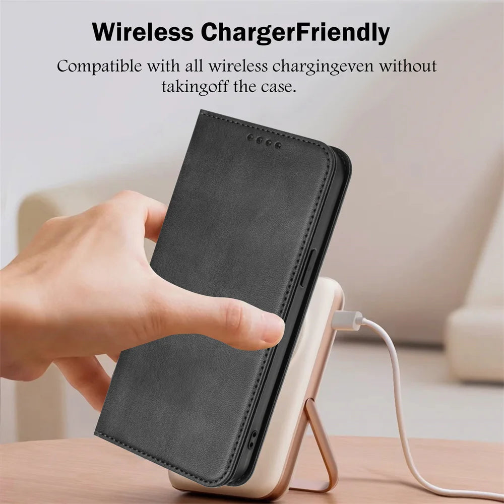 Leather Phone Case For Samsung Galaxy A06 A16 A14 A15 4g 5g A05S A05 A25 A35 A55 A56 A36 A26 A34 A54 Card Slot Flip Wallet Cover