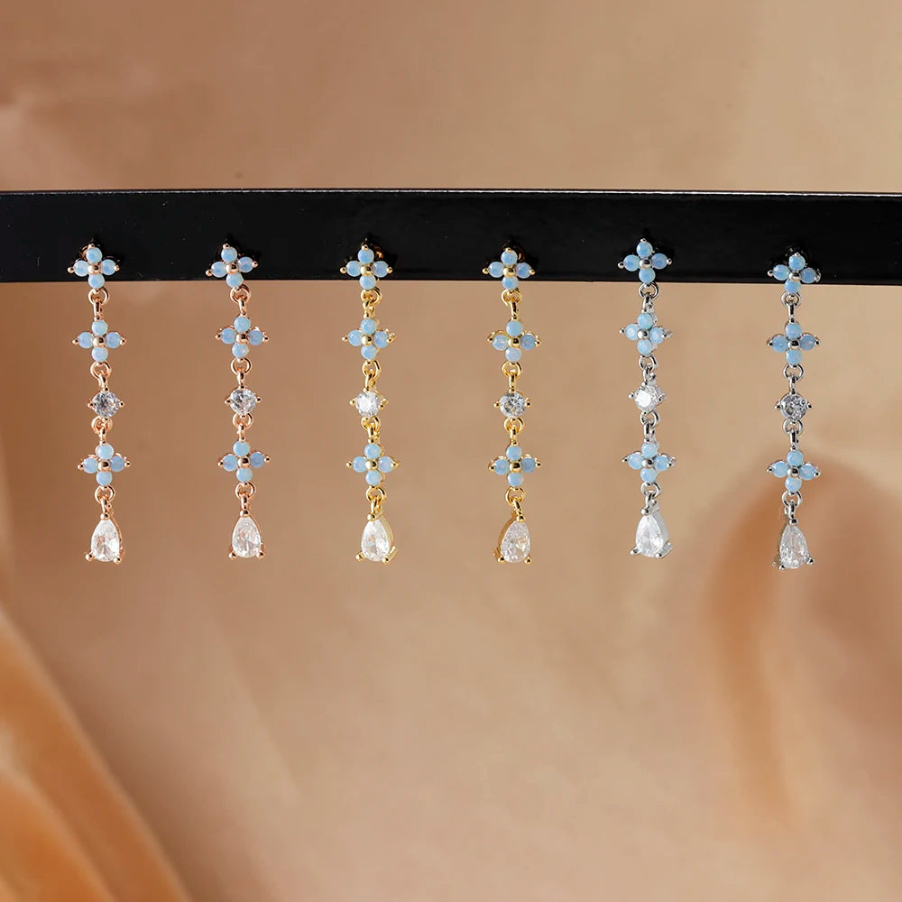 New Arrival Korean Trendy Stainless Steel Fresh Lovely Sweet Flower Stud Earrings For Women 2023 Fashion Jewelry