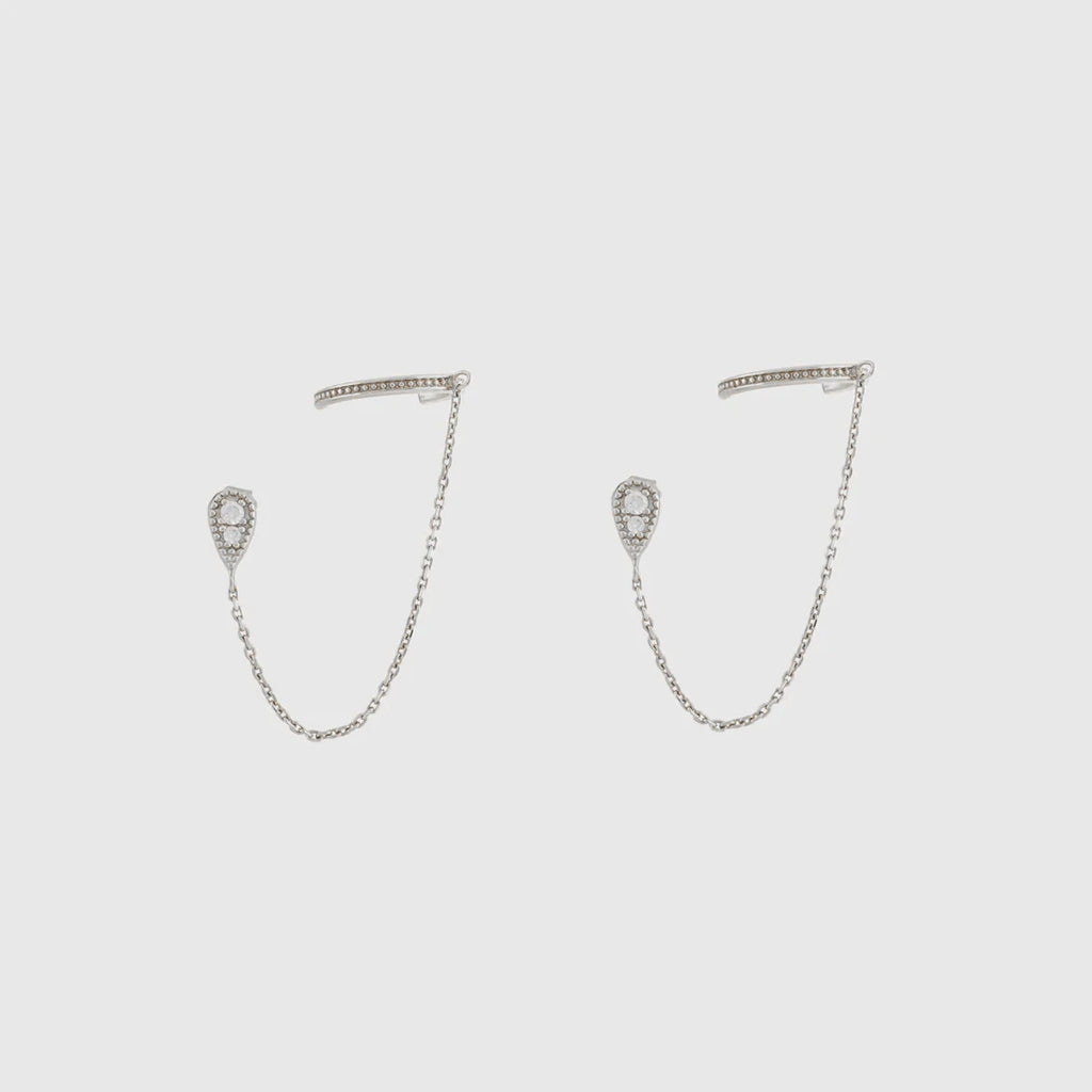 Crmya Chain Stud Earrings for Women Piercing Zirconia Hoop Earrings Women Party Vacation Jewelry Accessories Wholesale