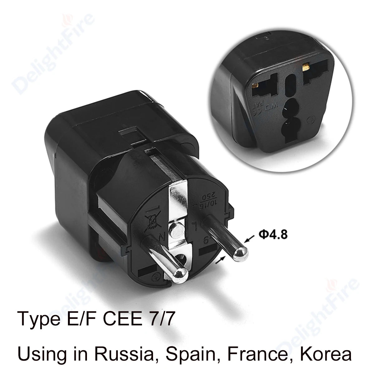 KR Plug Adapter Multifunction Universal AU UK US To EU Electrical Socket Type E/F France Spain Plug Travel Adapter AC Outlet