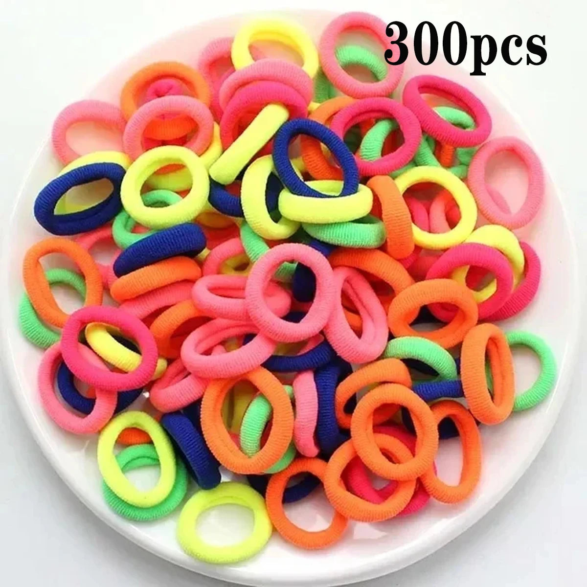 200PCS Women Girls Colorful Nylon Elastic Hair Bands Ponytail Hold Small Hair Tie Rubber Bands Scrunchie Hair Accessories