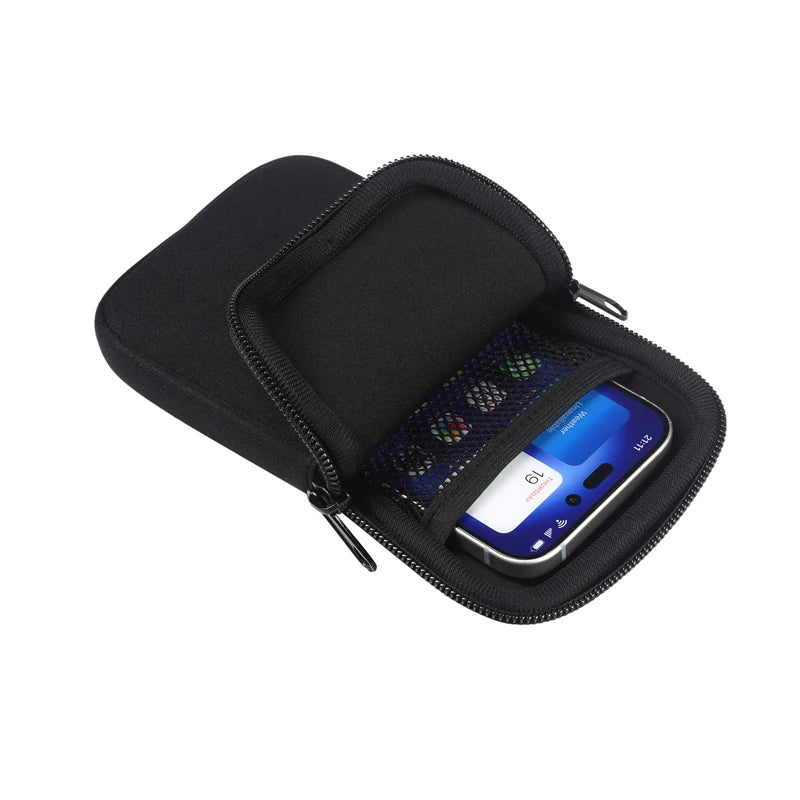 Cell Phone Pouch For iphone Samsung Motorola Xiaomi Huawei Smartphone Stretch Material Zipper Sleeve Hanging Waist bag Universal