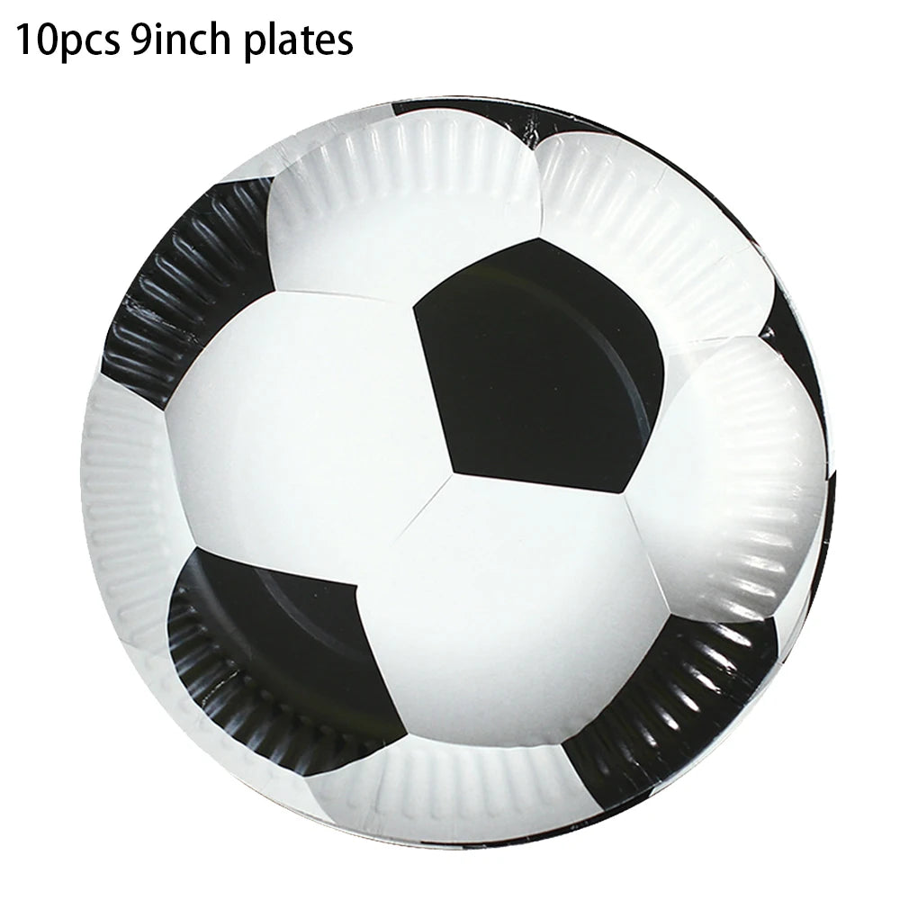 Soccer Theme party decoration plates cups tablecloth supplies kids boys Football theme birthday party decoration drinking straws