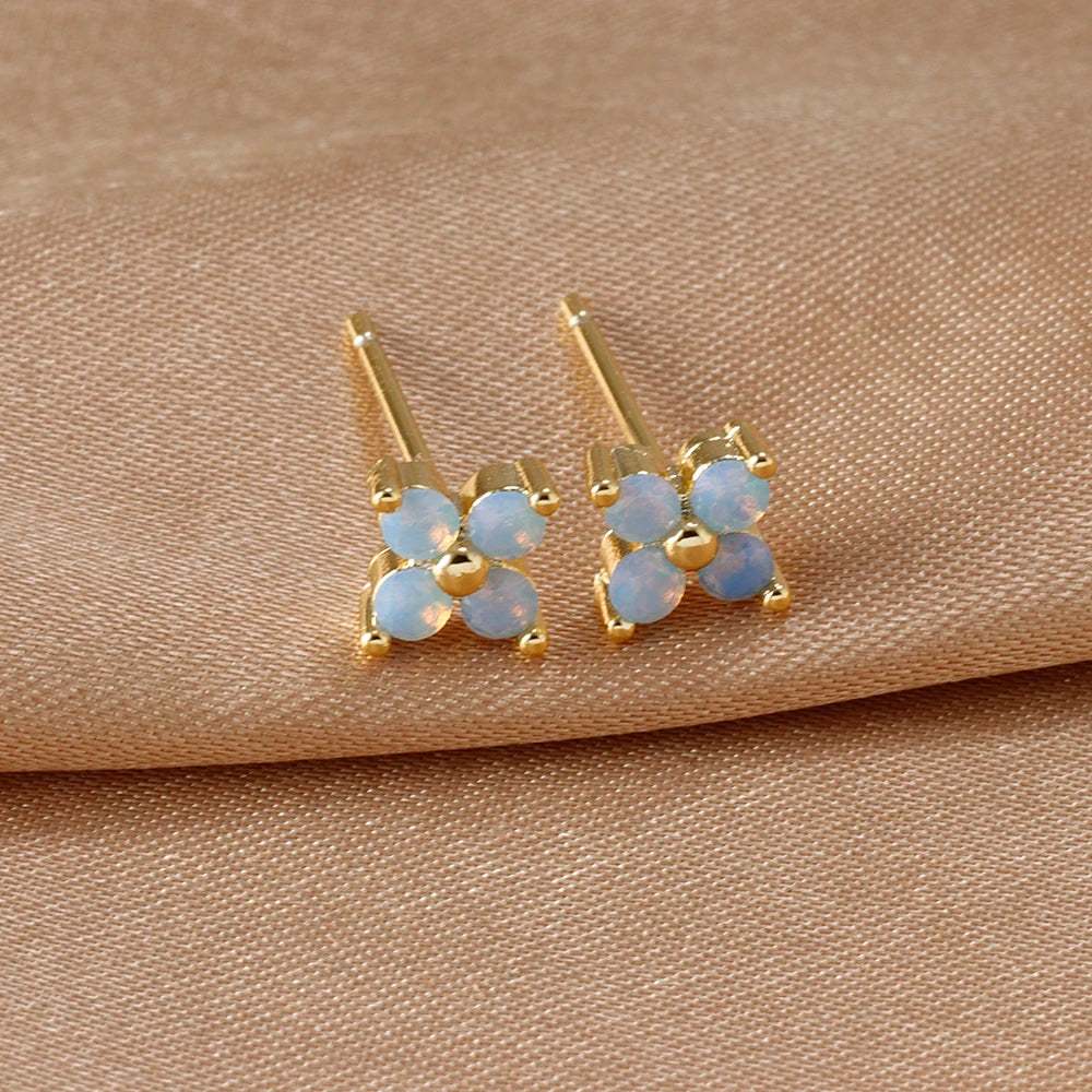 New Arrival Korean Trendy Stainless Steel Fresh Lovely Sweet Flower Stud Earrings For Women 2023 Fashion Jewelry