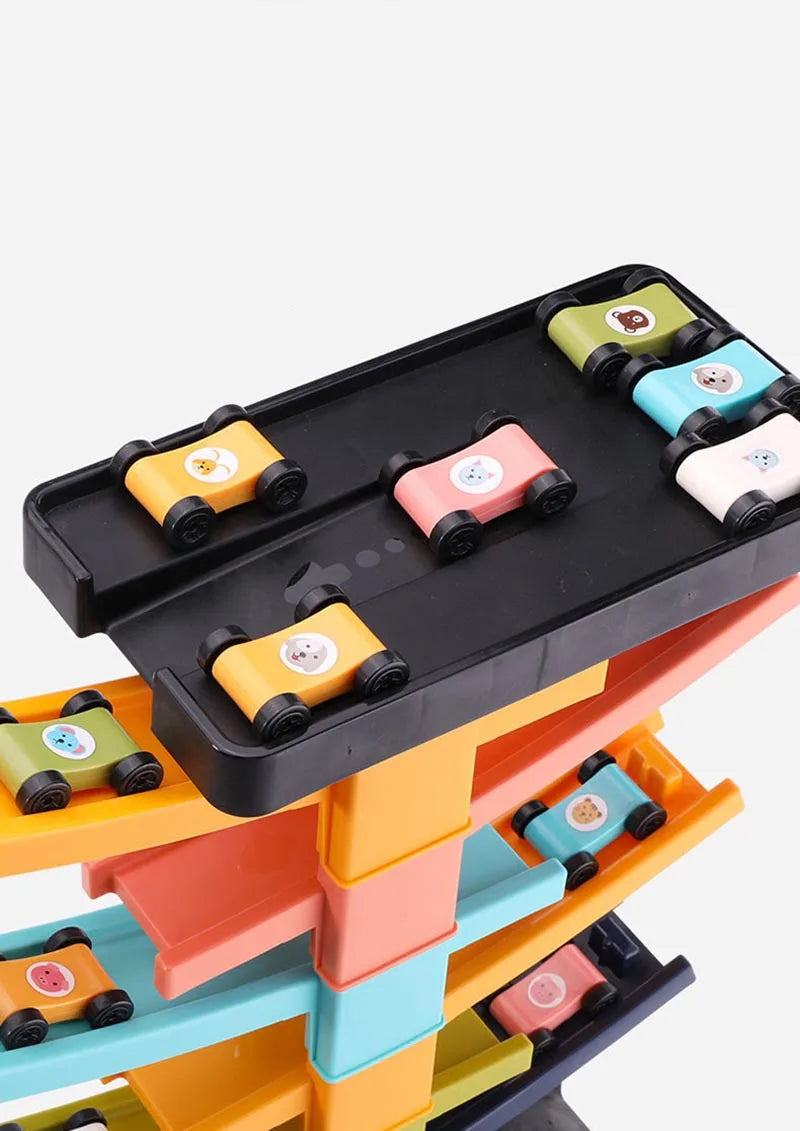 Race Track Car Ramp Toy Educational Game For Boys Children 3 4 5 Year Racing Gliding Track Toys Puzzle Gliding Rail Car Park Toy