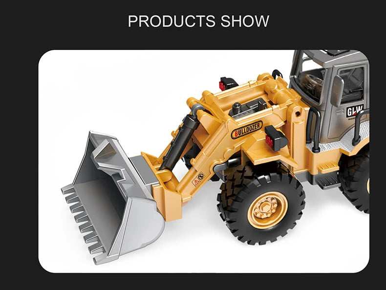 Engineering Diecast Inertial Driving Toys for Boys Alloy Tractor Excavator Bulldozer Kids Truck Children Vehicle Model Gift