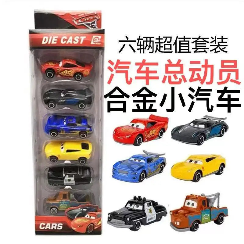 Desney 12pc/set Mcqueen Jackson Hot Sale Pixar Cars Lightning Storm Mater Pvc Model Back-Force Car Toy for Kids Birthday Gifts