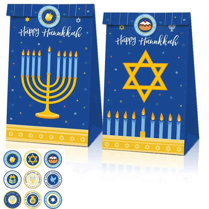 Jewish Hanukkah Balloon Banner Supplies Chanukah Disposable Tableware Cup Plate Napkins Happy Chanukah Festival Party Decoration