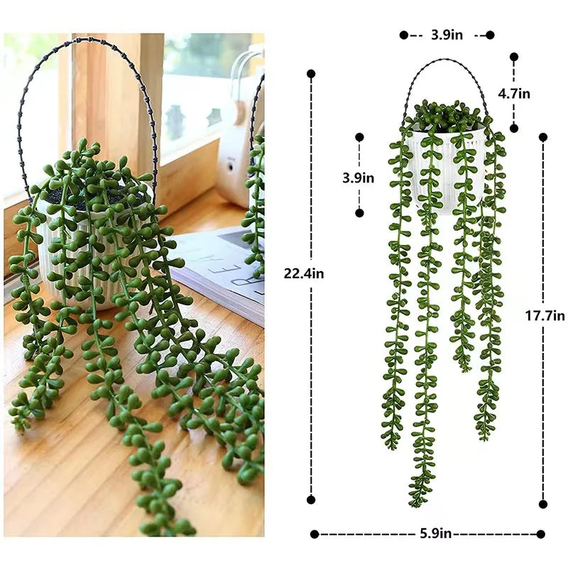 Artificial Plant Vines Wall Hanging Rattan Leaves Branches Outdoor Garden Home Decoration Plastic Fake Silk Leaf Green Plant Ivy